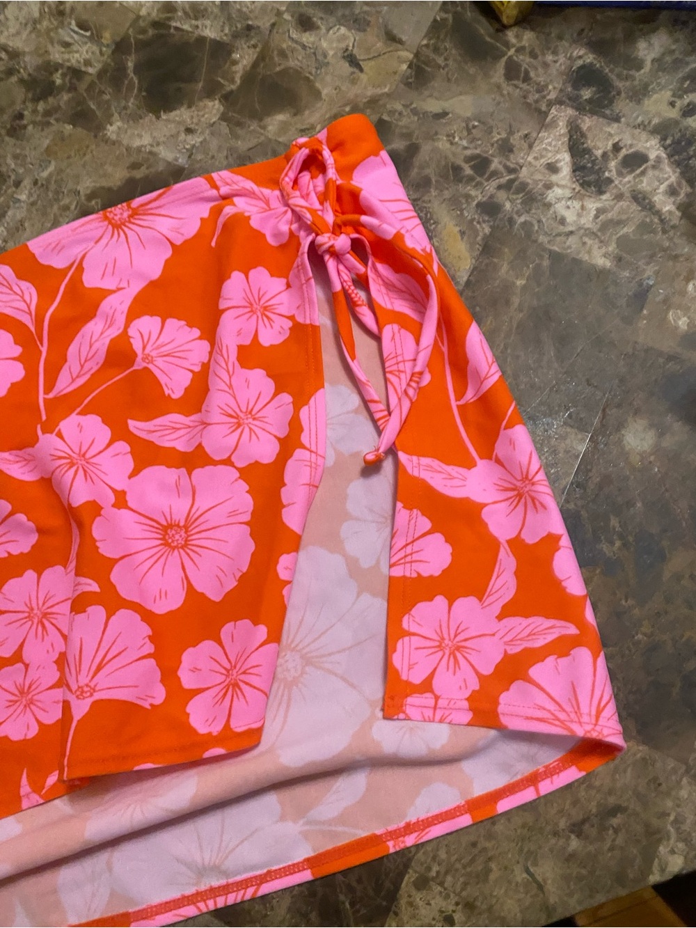 wild fable Orange and Pink Floral Swim Skirt Cover up Size XL NWT - Picture 5 of 5